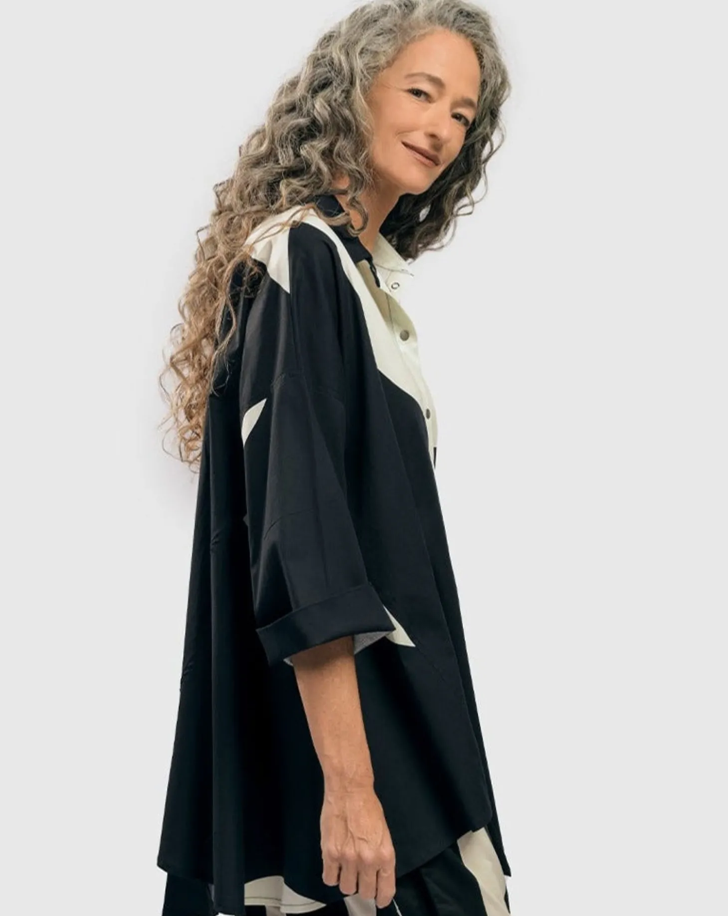 Urban Madison Tunic Shirt, Black/White