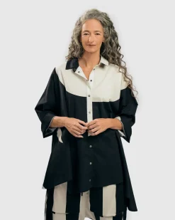 Urban Madison Tunic Shirt, Black/White