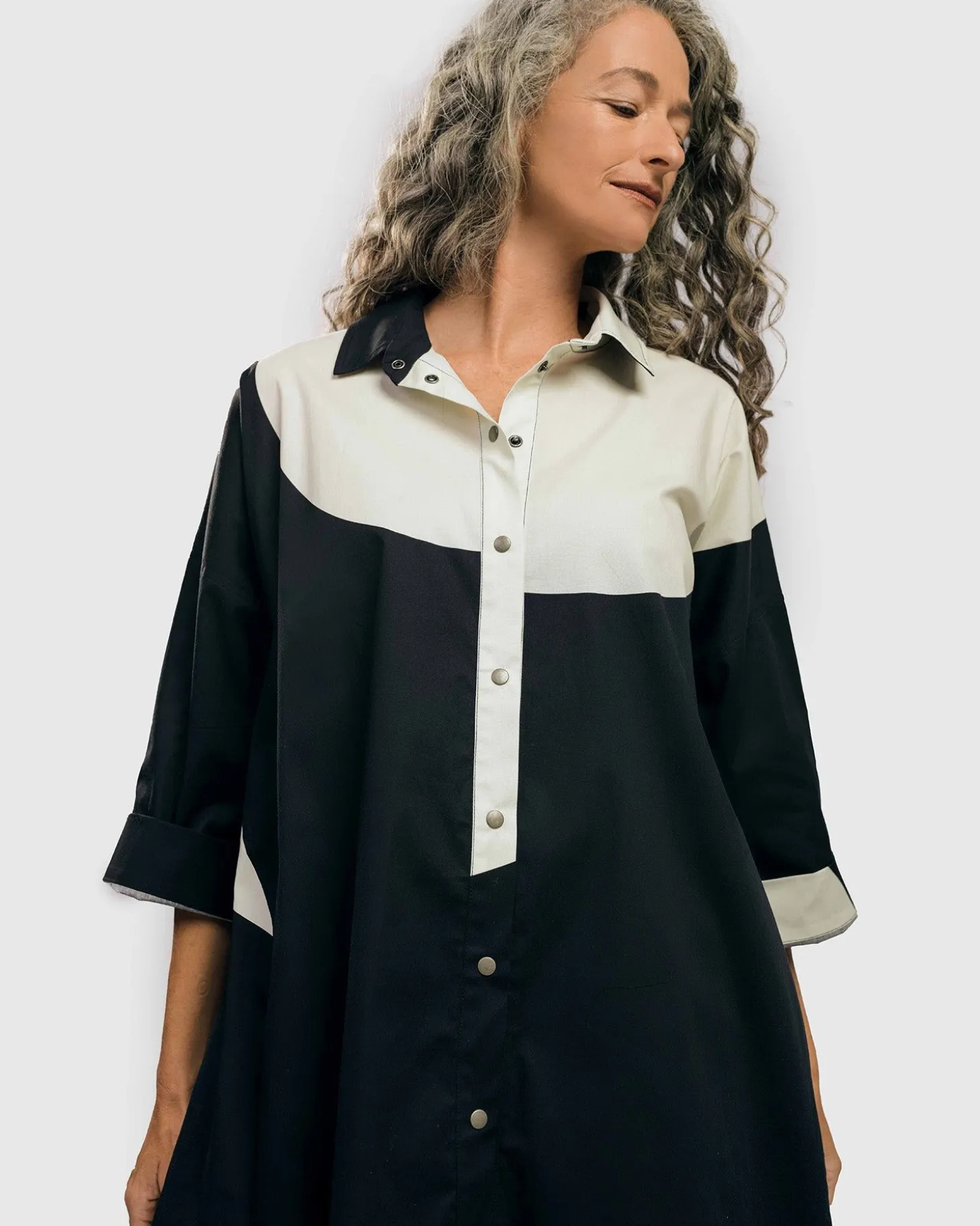 Urban Madison Tunic Shirt, Black/White