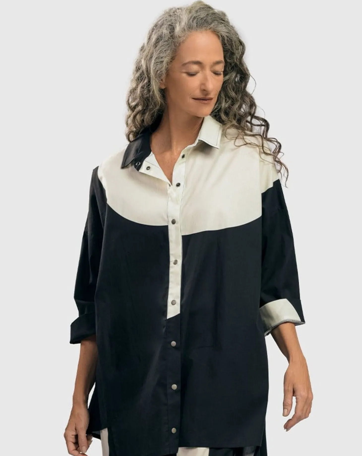 Urban Madison Tunic Shirt, Black/White