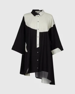 Urban Madison Tunic Shirt, Black/White