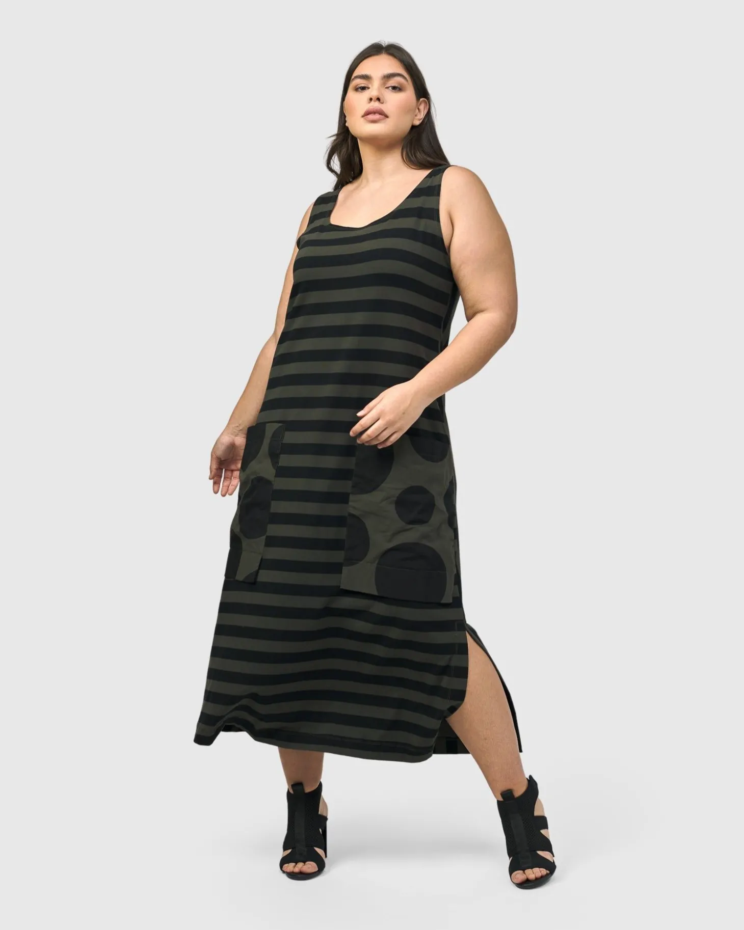 Urban Maxi Tank Dress, Khaki