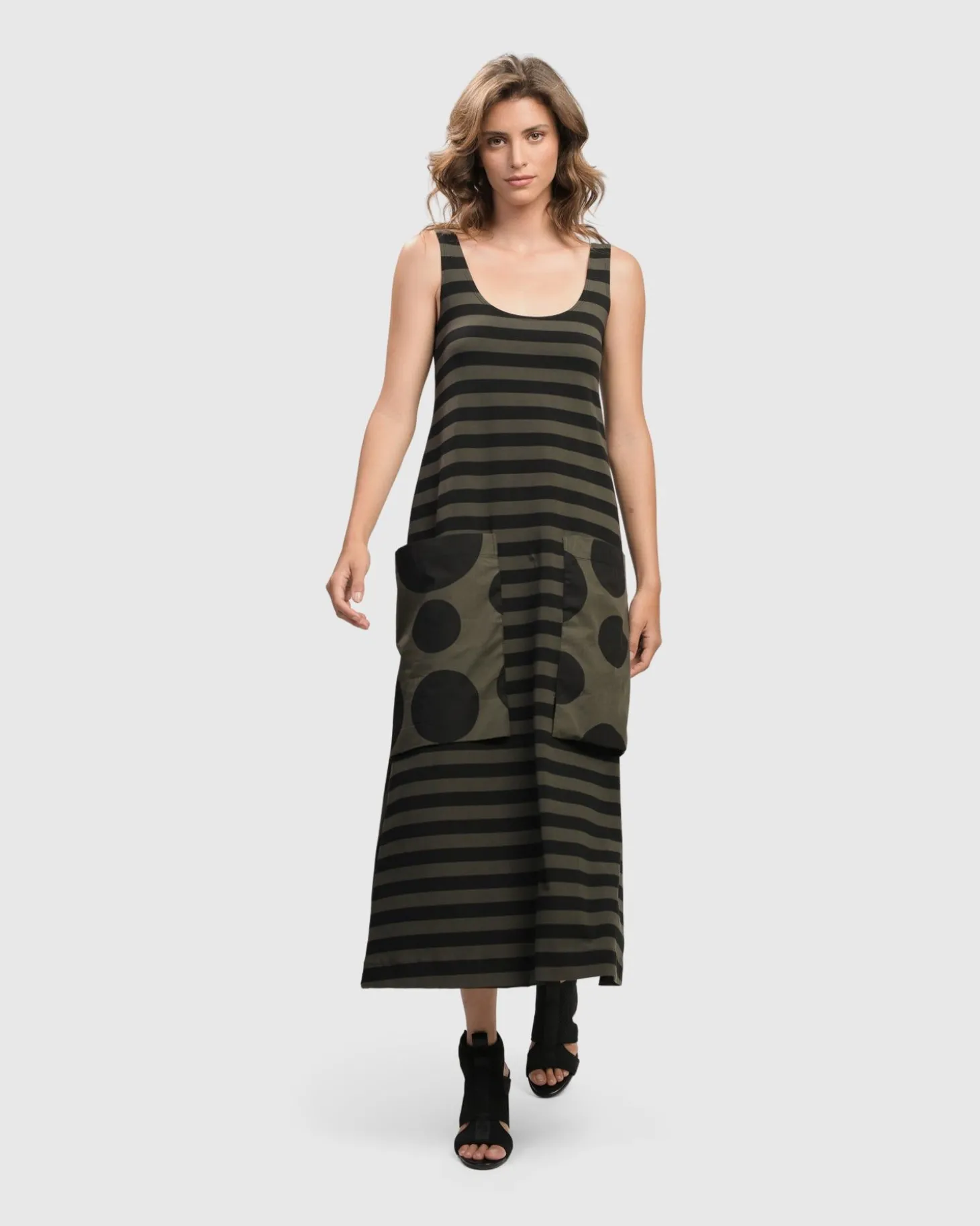 Urban Maxi Tank Dress, Khaki