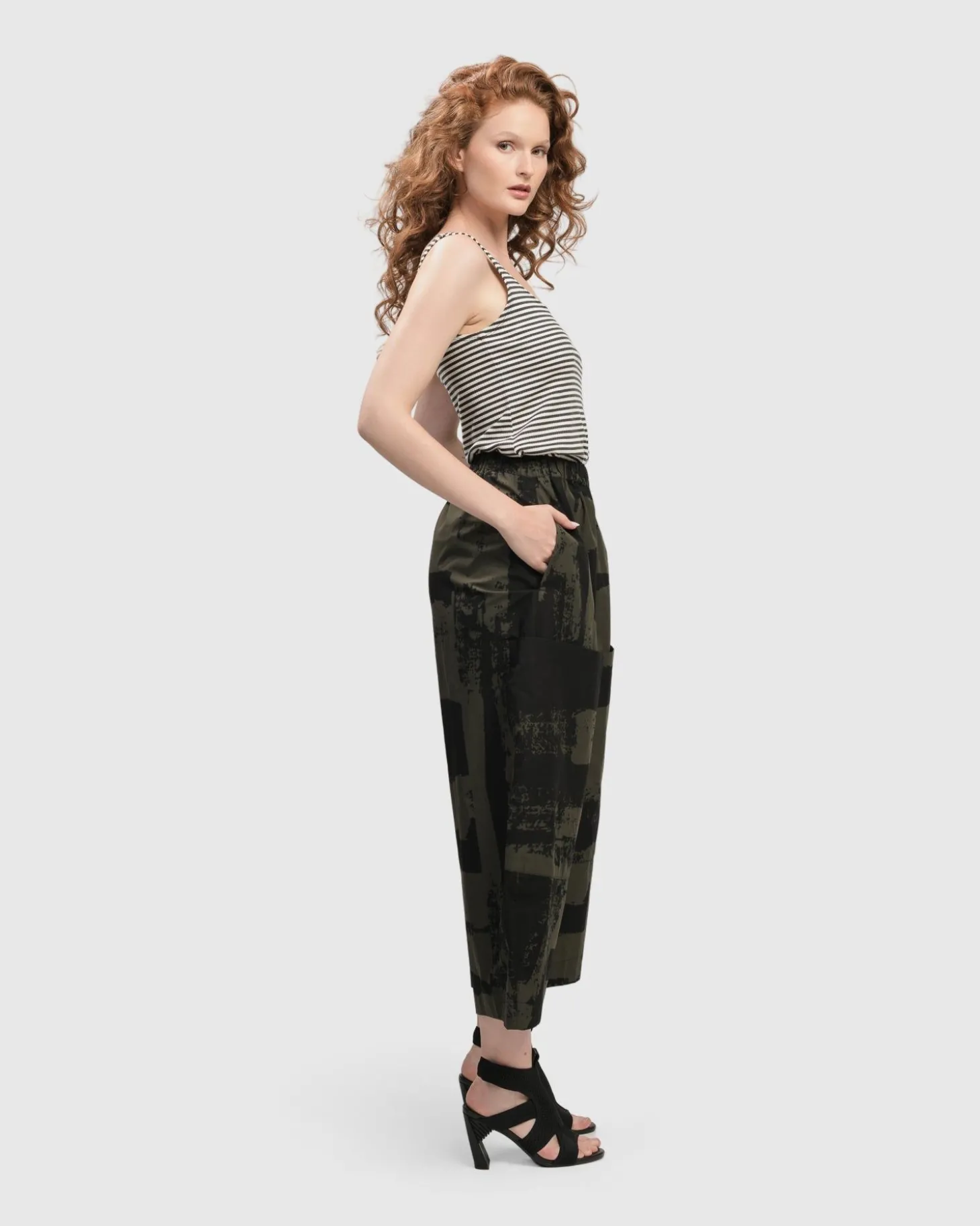 Urban Origami Barrel Pants, Khaki