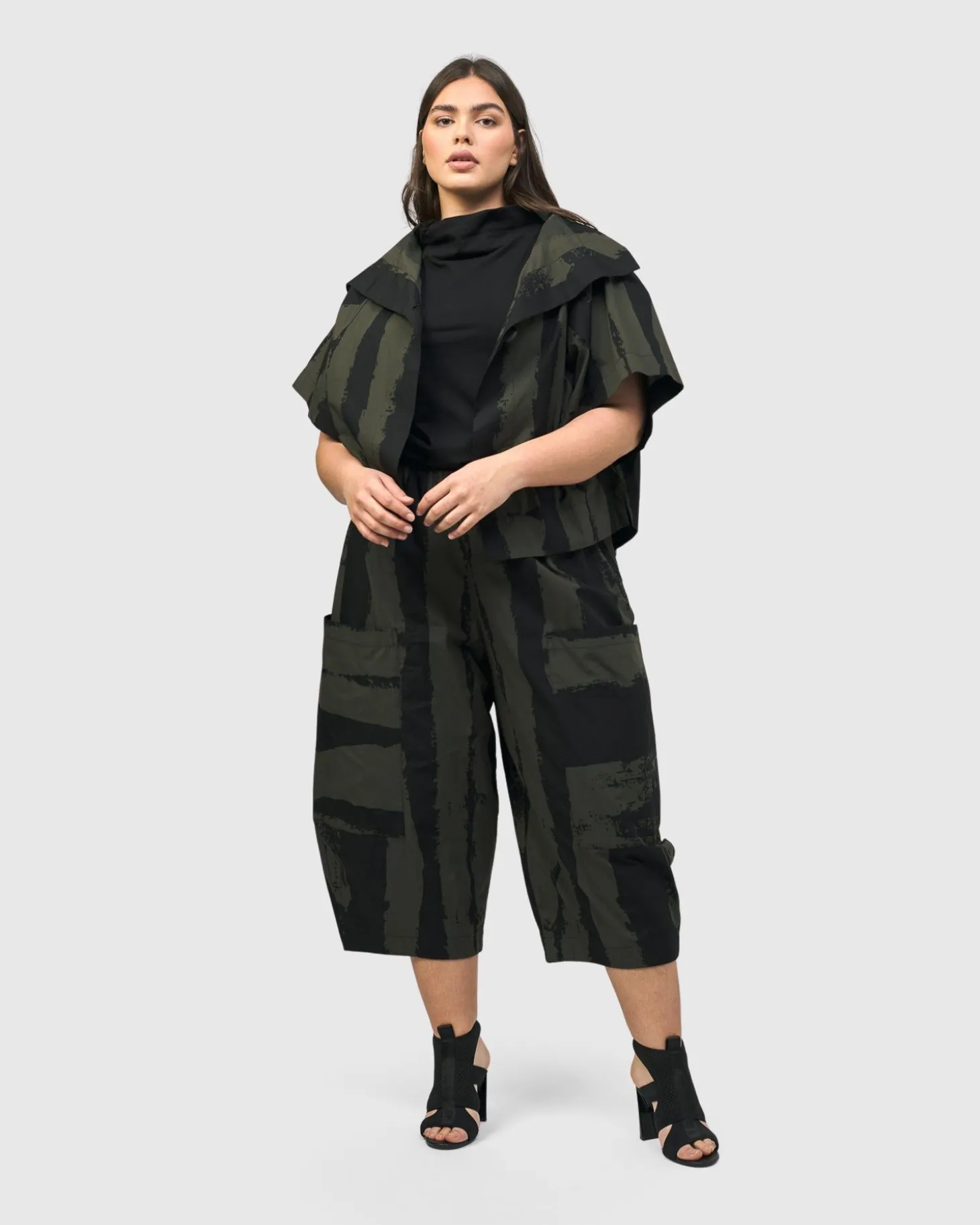 Urban Origami Barrel Pants, Khaki