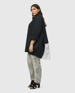 Urban Oversized Trapeze Shirt, Black