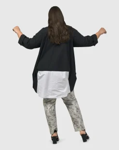 Urban Oversized Trapeze Shirt, Black