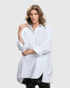Urban Oversized Trapeze Shirt, White