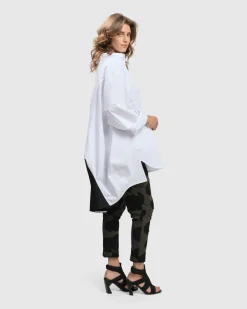 Urban Oversized Trapeze Shirt, White