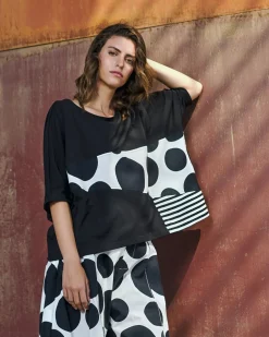 Urban Rockefeller Dots Boxy Tee, Mono