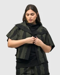 Urban Sakura Cape Jacket, Khaki