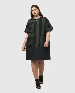 Urban Sapporo Shift Dress, Khaki