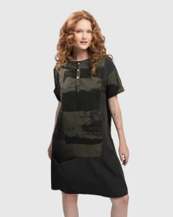 Urban Sapporo Shift Dress, Khaki