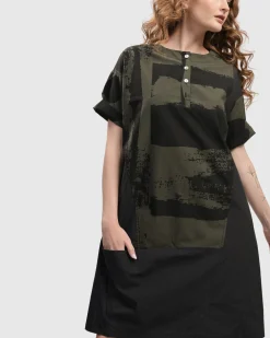 Urban Sapporo Shift Dress, Khaki