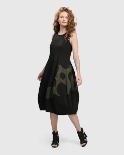 Urban Sleeveless Cocoon Dress, Khaki