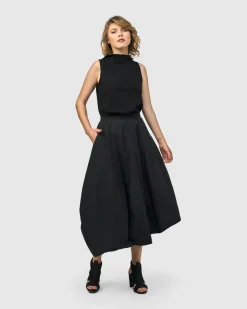 Urban Sleeveless Mockneck Top, Black
