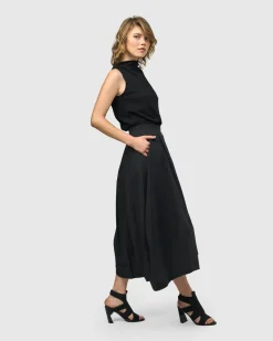 Urban Sleeveless Mockneck Top, Black