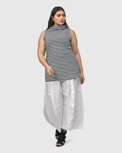 Urban Sleeveless Mockneck Top, Navy