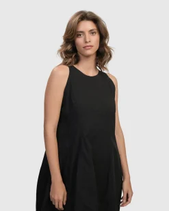 Urban Soho Sleeveless Cocoon Dress, Black