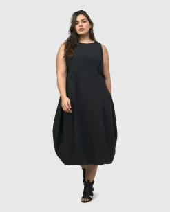 Urban Soho Sleeveless Cocoon Dress, Black