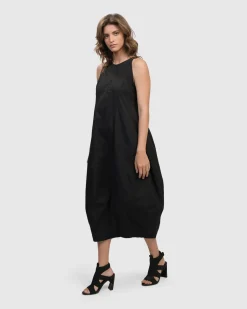 Urban Soho Sleeveless Cocoon Dress, Black