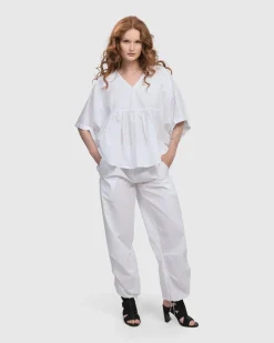 Urban Sophisticate Butterfly Blouse, White