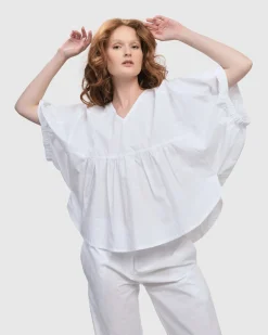 Urban Sophisticate Butterfly Blouse, White