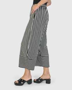 Urban Stripes Lantern Pants, Black