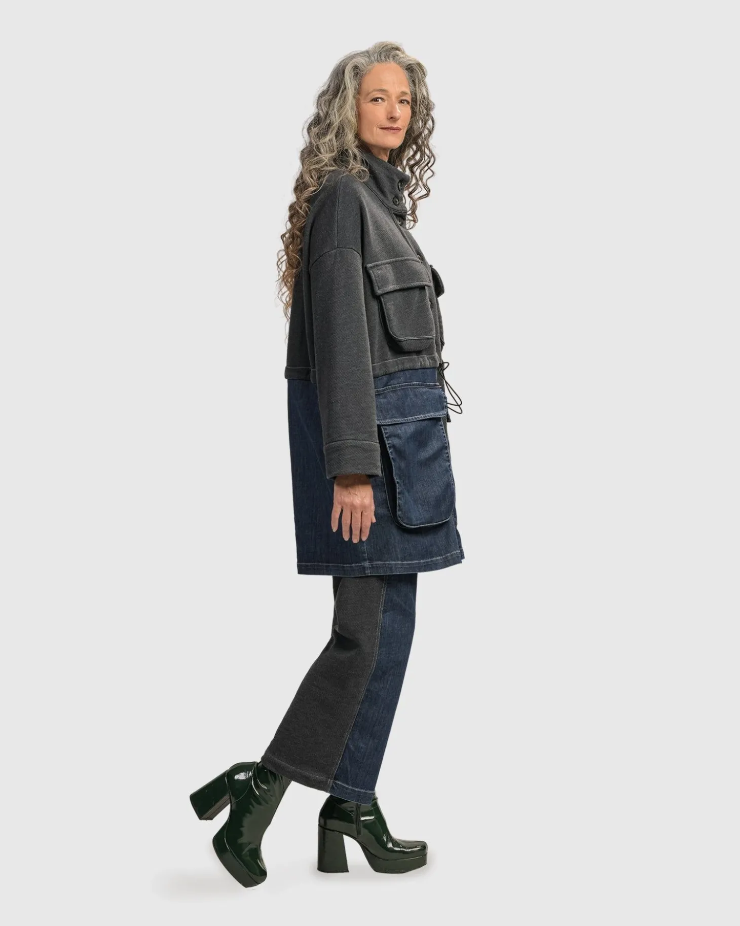 Urban Strut Boxy Coat, Denim
