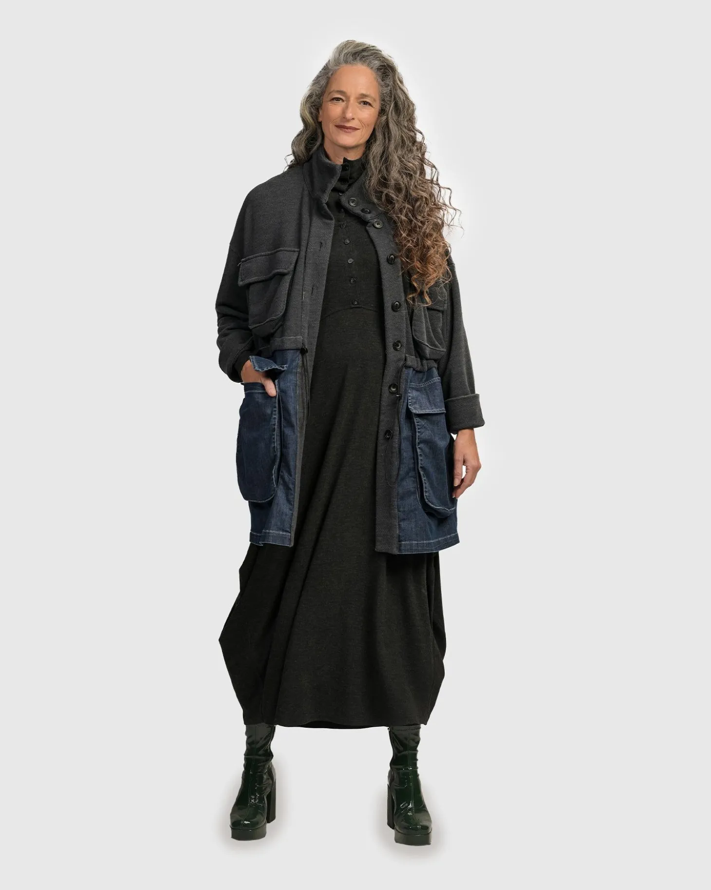 Urban Strut Boxy Coat, Denim