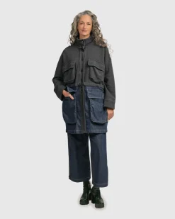 Urban Strut Boxy Coat, Denim
