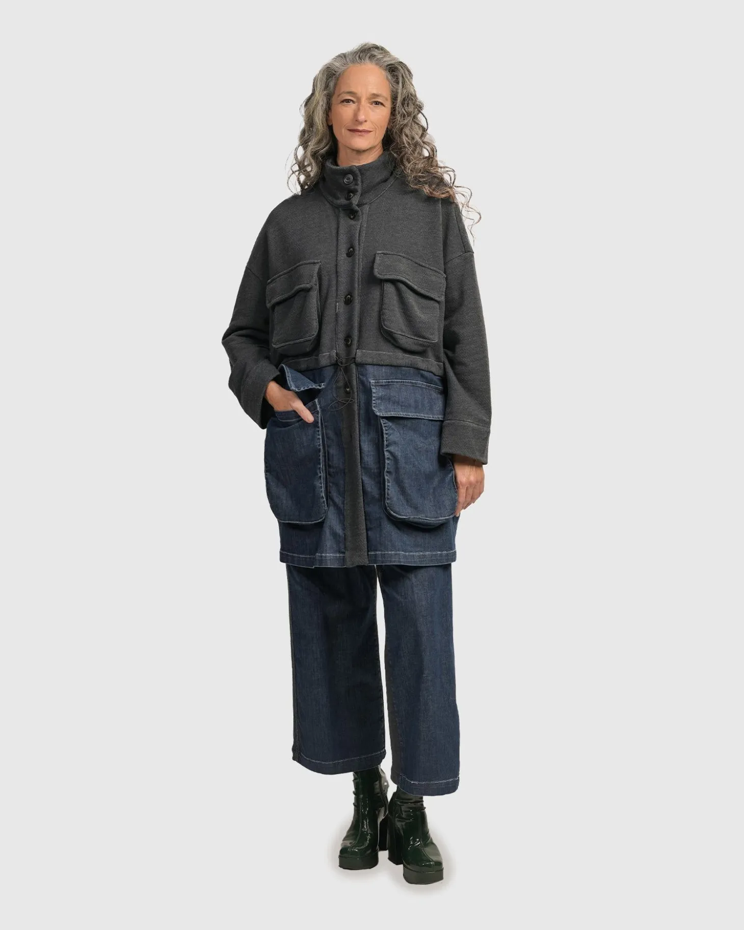 Urban Strut Boxy Coat, Denim