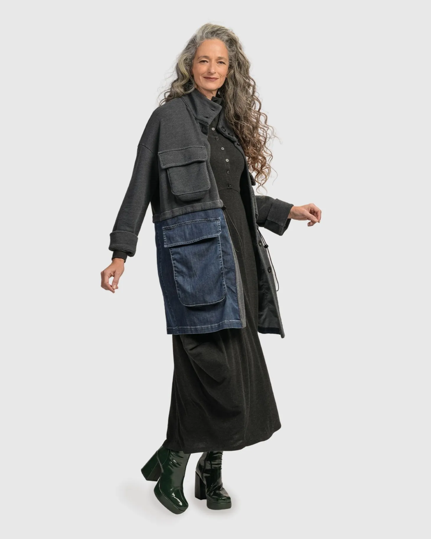 Urban Strut Boxy Coat, Denim