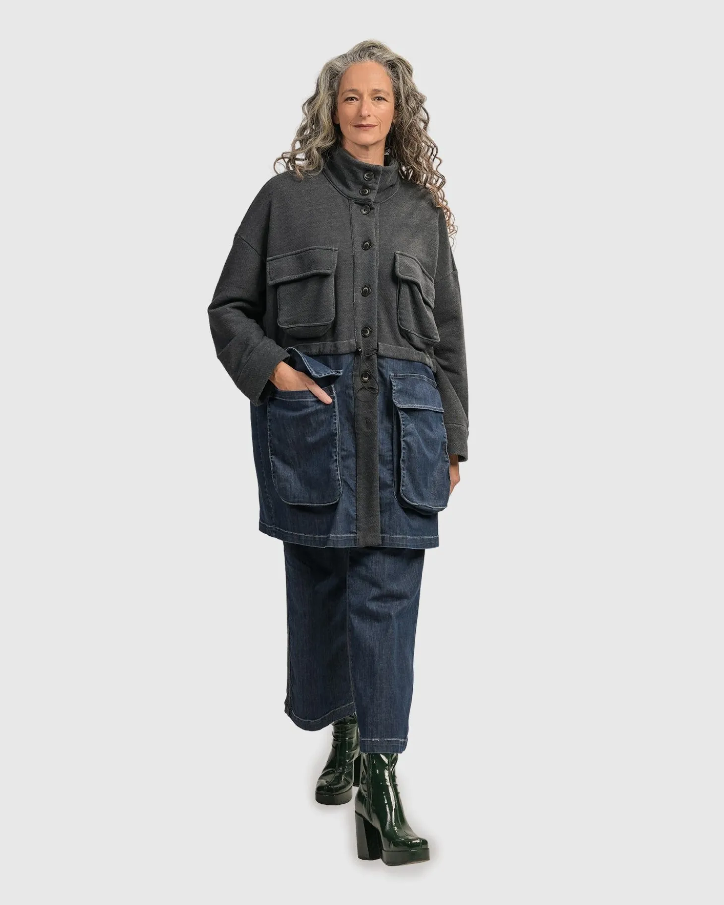 Urban Strut Boxy Coat, Denim