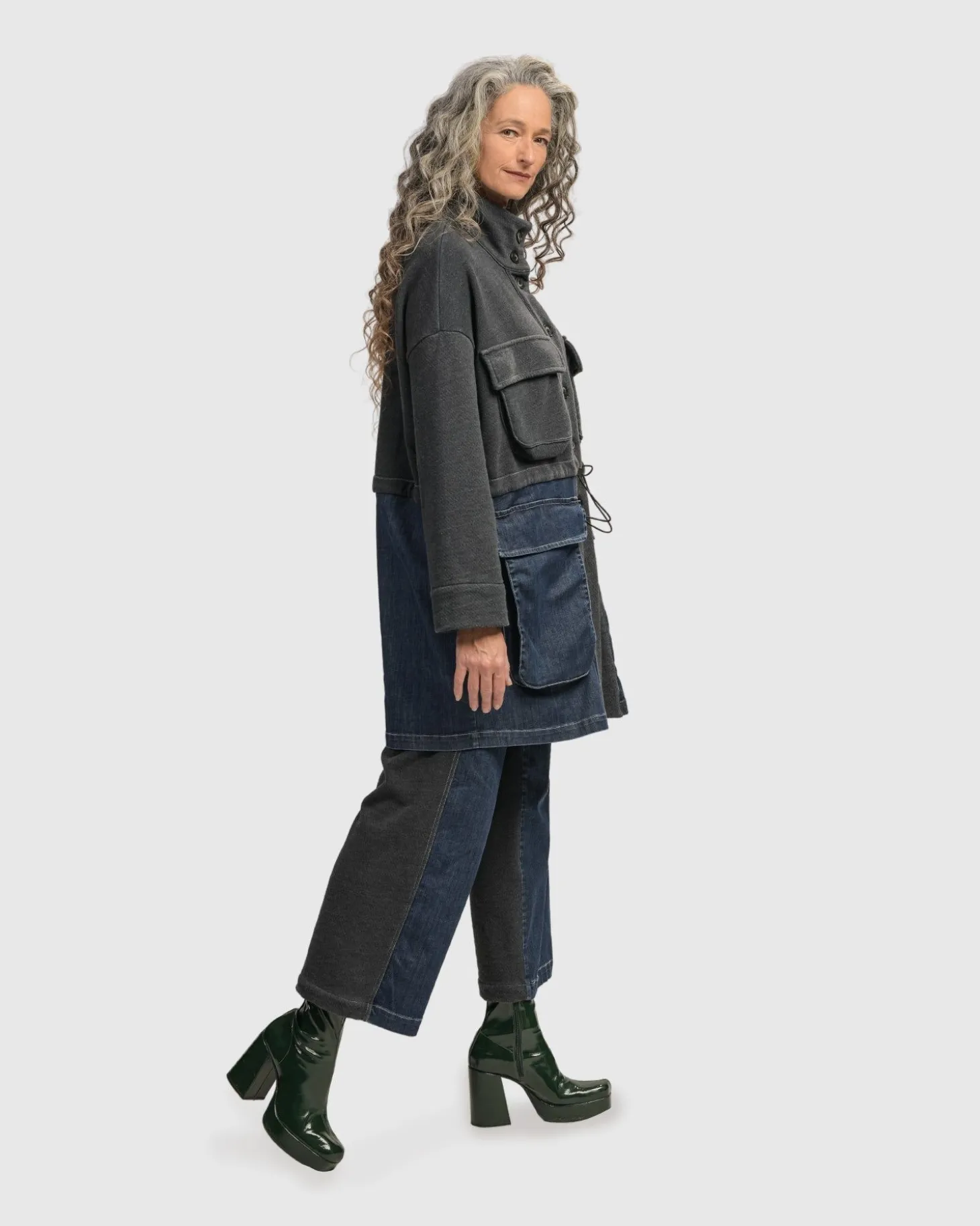 Urban Strut Boxy Coat, Denim