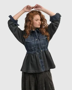 Urban Strut Ruched Jacket, Denim