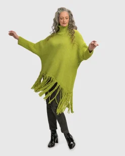 Urban Turtleneck Tunic Top, Lime