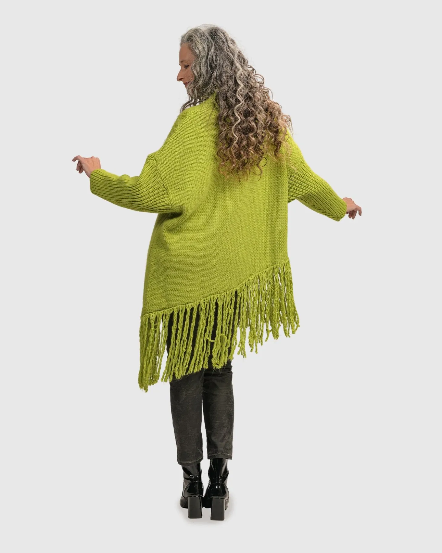 Urban Turtleneck Tunic Top, Lime
