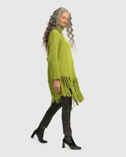 Urban Turtleneck Tunic Top, Lime