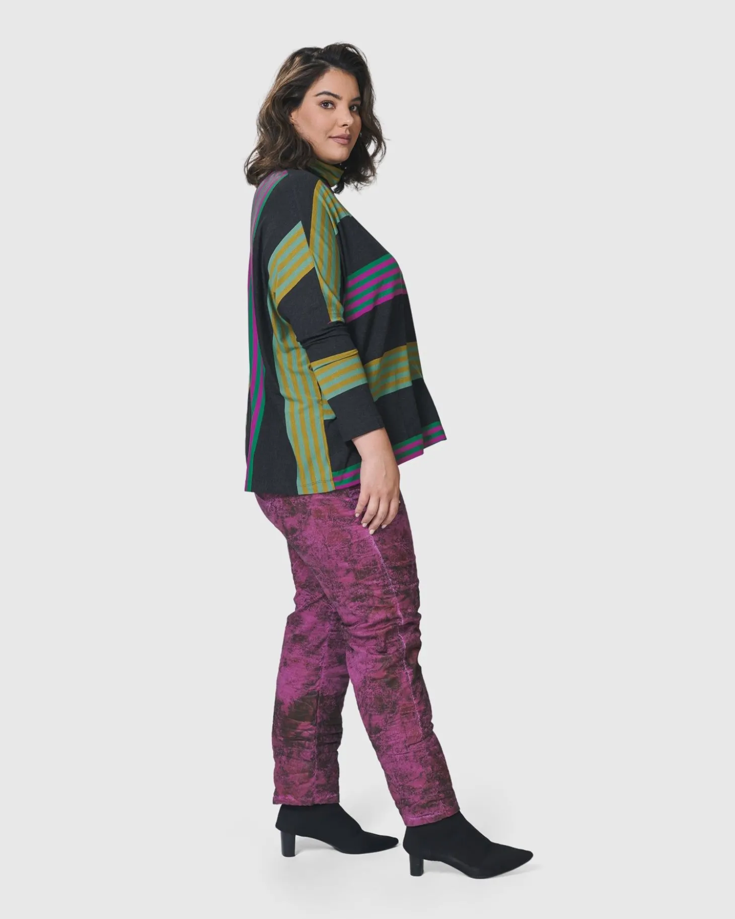 Urban Wine Bar Turtleneck Top, Stripes
