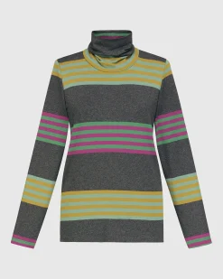 Urban Wine Bar Turtleneck Top, Stripes