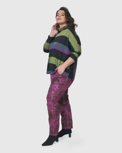 Urban Wine Bar Turtleneck Top, Stripes