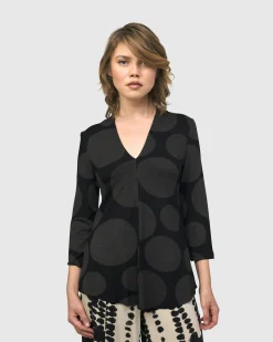 Voyager V-Neck Top, Brown