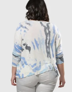 Watercolor Boxy Sweater, Nautical