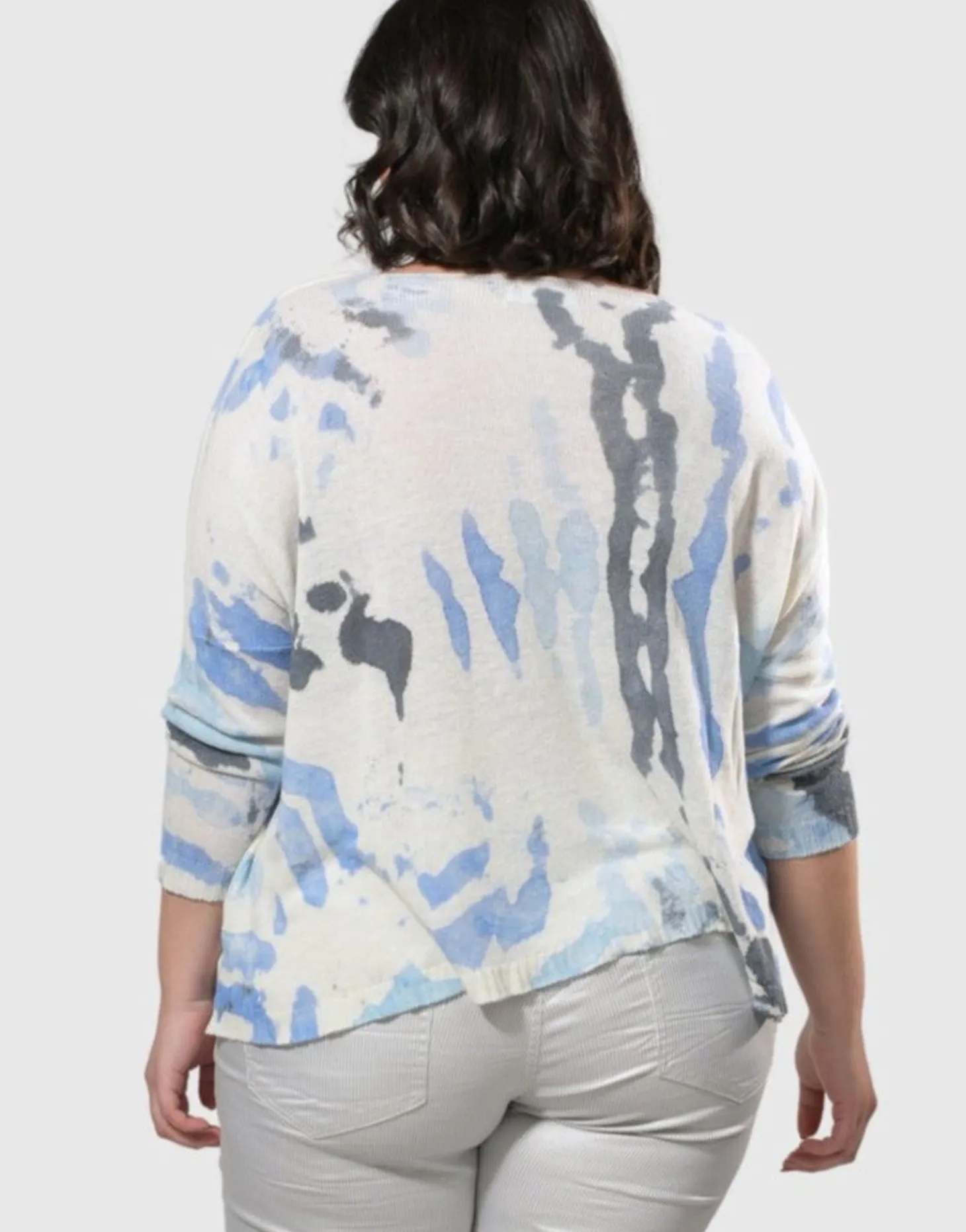 Watercolor Boxy Sweater, Nautical