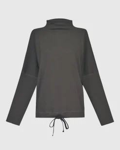 Zen Drawstring Sweatshirt, Charcoal