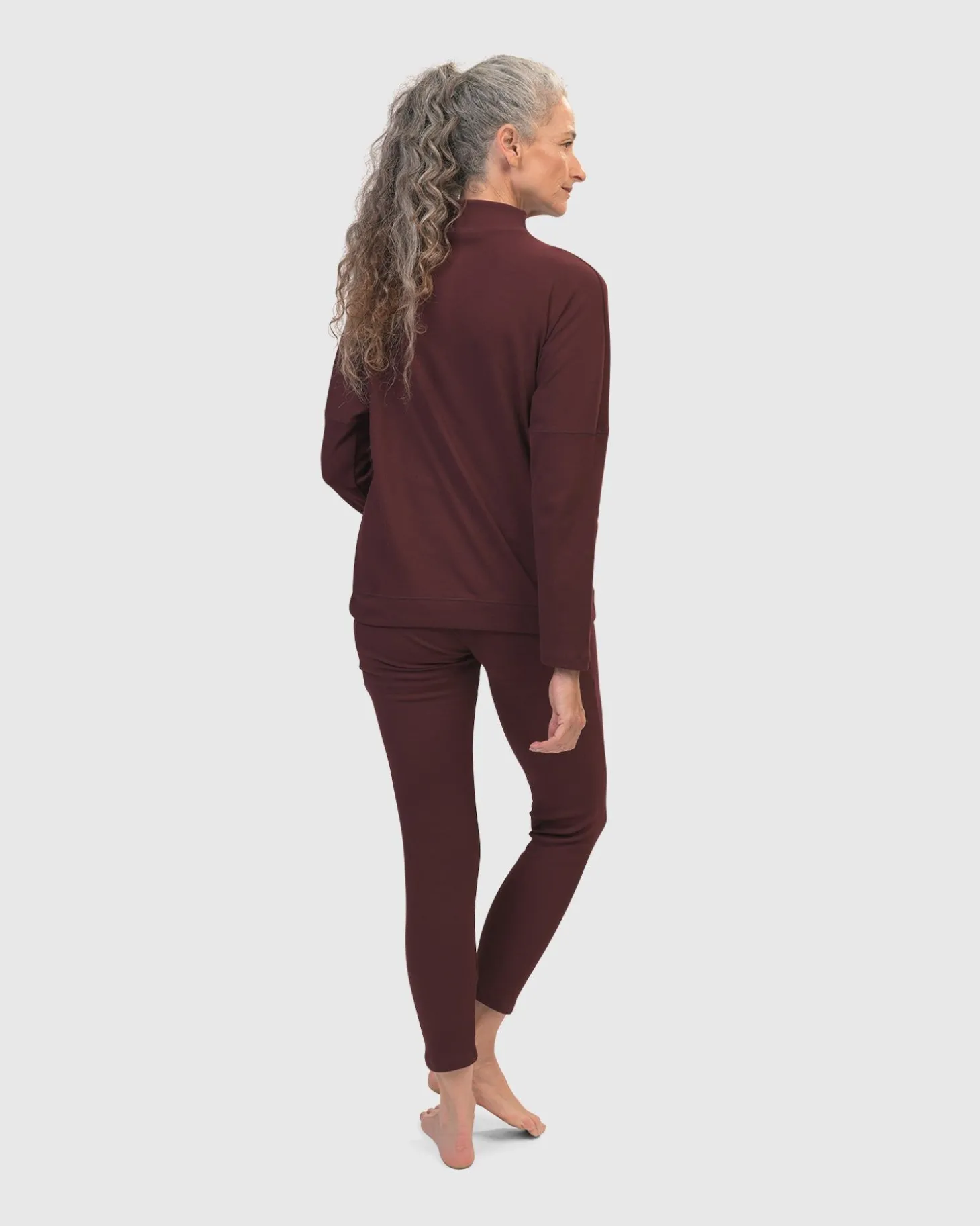 Zen Drawstring Sweatshirt, Wine